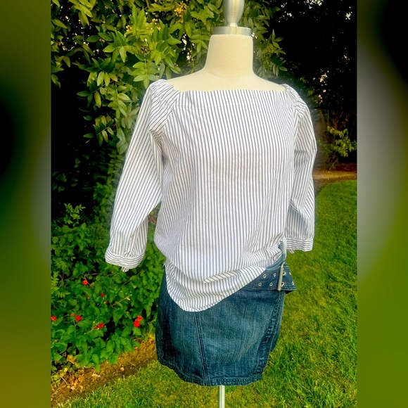 Banana Republic Off-Shoulder Striped Blouse - Picture 6 of 9
